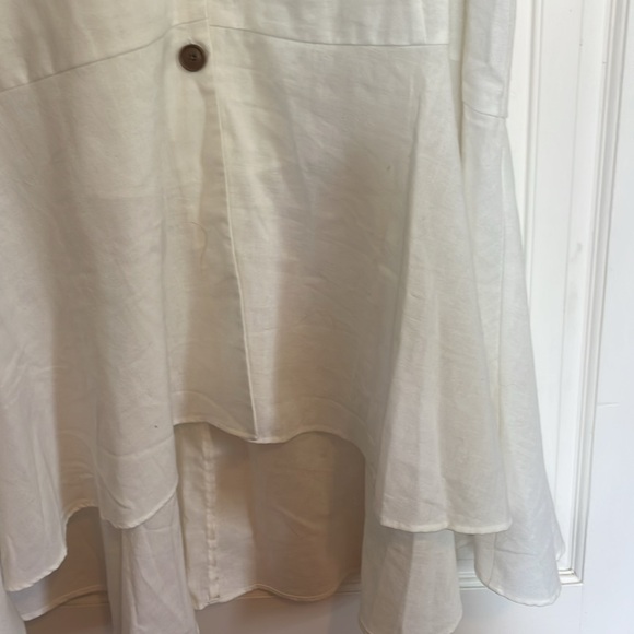 Plus size white linen dress - Picture 5 of 5